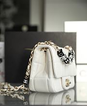 Chanel Mini Flap Bag White Lambskin Resin & Gold-Tone Metal AS3744 - 2