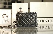 Chanel Mini Flap Bag Black Lambskin Enamel & Gold-Tone Metal AS1786  - 6