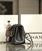 Chanel Mini Flap Bag Black Lambskin Enamel & Gold-Tone Metal AS1786  - 2