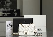 Chanel Mini Flap Bag White Lambskin Enamel & Gold-Tone Metal AS1786 - 1