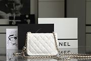 Chanel Mini Flap Bag White Lambskin Enamel & Gold-Tone Metal AS1786 - 4