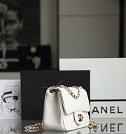 Chanel Mini Flap Bag White Lambskin Enamel & Gold-Tone Metal AS1786 - 3