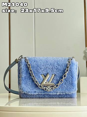 Louis Vuitton Twist Bag MM Blue Jean M21040 size 23x17x9.5 cm