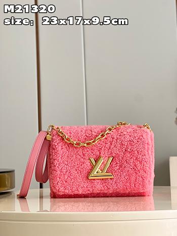 Louis Vuitton Twist Bag MM Rose Pink M21320 size 23x17x9.5 cm