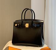 HERMES Birkin Black Glossy Box Leather size 30 cm - 4