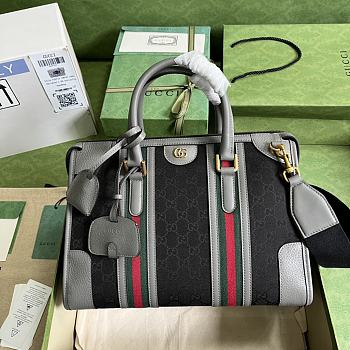 Gucci Bauletto Medium Top Handle Bag Black/Gray 715666 size 34x24x18 cm