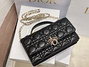 Dior Lady Top Handle Clutch Black Lambskin size 21 x 11.5 x 4.5 cm - 3