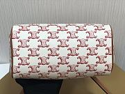 Celine Small Boston In Triomphe Canvas And Calfskin Pink Size 19.5x14x7 cm - 6