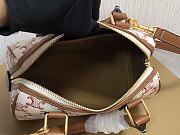 Celine Small Boston In Triomphe Canvas And Calfskin Pink Size 19.5x14x7 cm - 5