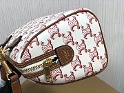 Celine Small Boston In Triomphe Canvas And Calfskin Pink Size 19.5x14x7 cm - 4