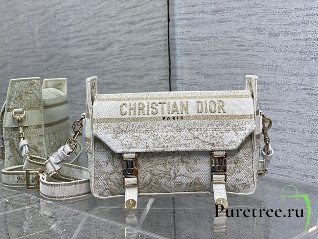 Dior Small Diorcamp Bag Jardin d'Hiver Embroidery with Gold-Tone Metallic Thread - 1