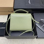YSL Cassandra Mini Top Handle Bag Avovado Green size 20 x 16 x 7.5 cm - 6