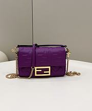 FENDI Baguette Purple Nappa Leather Bag size 19 x 11.5 x 4 cm - 1