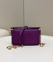 FENDI Baguette Purple Nappa Leather Bag size 19 x 11.5 x 4 cm - 2