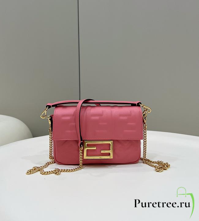 FENDI Baguette Pink Nappa Leather Bag size 19 x 11.5 x 4 cm - 1