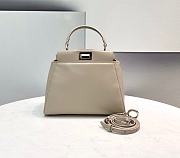 Fendi Peekaboo Mini Dove Gray Leather Bag size 23 x 18 x 11 cm - 1