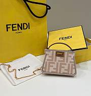Fendi Nano Peekaboo Beige Wool Twist Lock Charm size 13 x 5 x 9 cm - 1