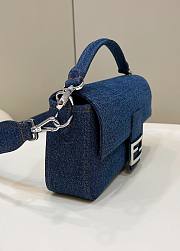 Fendi Baguette Re-Edition Bag In Blue Denim size 26 x 5 x 15 cm - 4