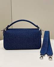 Fendi Baguette Re-Edition Bag In Blue Denim size 26 x 5 x 15 cm - 3