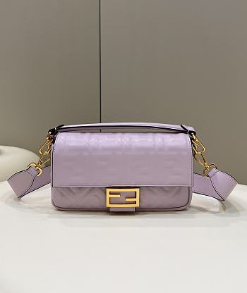 FENDI Baguette Purple Leather Bag size 27 x 15 x 6 cm