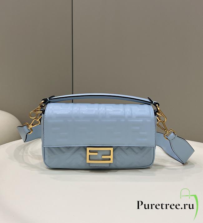FENDI Baguette Blue Leather Bag size 27 x 15 x 6 cm - 1
