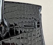 HERMES Birkin Black Glossy Crocodile Leather size 25 x 20 x 13 cm - 6