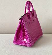 HERMES Birkin Pink Glossy Crocodile Leather size 25 x 20 x 13 cm - 5