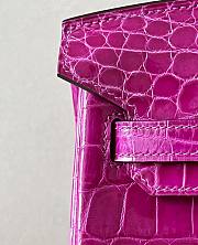 HERMES Birkin Pink Glossy Crocodile Leather size 25 x 20 x 13 cm - 2