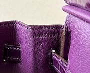 HERMES Birkin Purple Glossy Crocodile Leather size 25 x 20 x 13 cm - 6