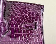 HERMES Birkin Purple Glossy Crocodile Leather size 25 x 20 x 13 cm - 4