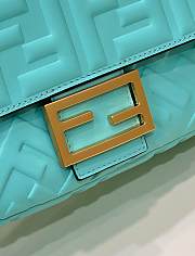 Fendi Baguette Turquoise Nappa Leather Bag size 26 x 5 x 13 cm - 3