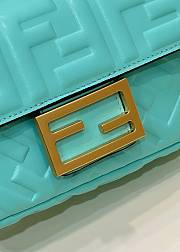 Fendi Mini Baguette Turquoise Nappa Leather Bag size 19 x 11.5 x 4 cm - 6