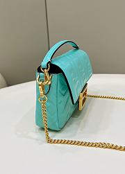 Fendi Mini Baguette Turquoise Nappa Leather Bag size 19 x 11.5 x 4 cm - 5