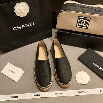 CHANEL Espadrille Shoes Black