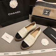 CHANEL Espadrille Shoes White Leather - 3