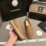 CHANEL Espadrille Shoes Brown Leather - 2