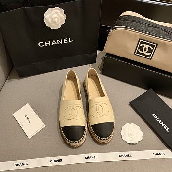 CHANEL Espadrille Shoes Beige Leather