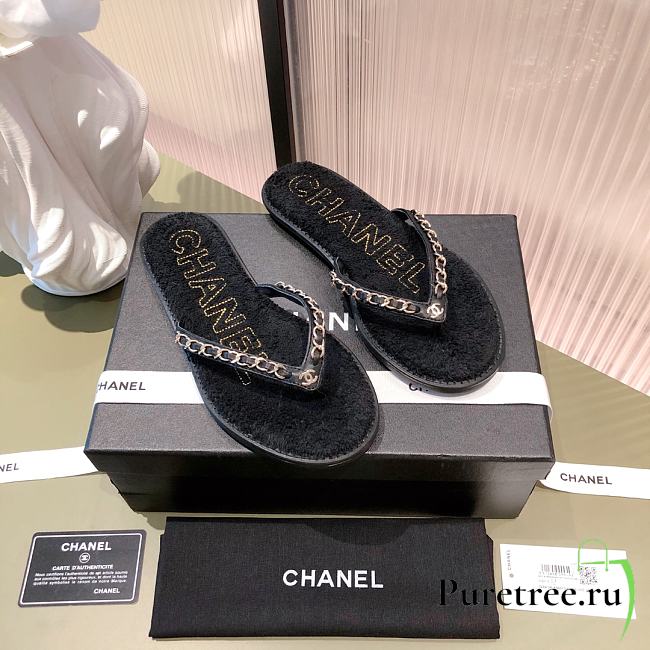 Chanel Slippers Black - 1