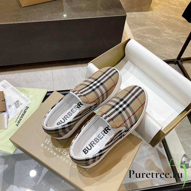 Burberry Vintage Check Cotton Sneakers - 1
