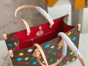 LV x YK Onthego MM Monogram Canvas With 3D Painted Dots Print - 4