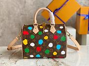 LV x YK Speedy Bandouliere 25 Monogram Canvas With 3D Painted Dots Print - 1