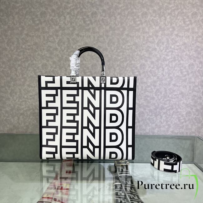 Fendi Sunshine Medium Two-tone Printed Leather Fendi Roma Capsule Shopper - 1
