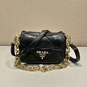 Prada System Nappa Patchwork Shoulder Bag Black 21x15x6.5 cm - 1