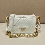 Prada System Nappa Patchwork Shoulder Bag White 21x15x6.5 cm - 1