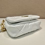 Prada System Nappa Patchwork Shoulder Bag White 21x15x6.5 cm - 5