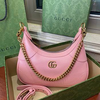 Gucci Aphrodite Small Shoulder Bag Pink Leather 731817 size 25x19x7 cm