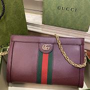 Gucci Ophidia GG Small Shoulder Bag Burgundy Leather 503877 size 26x17.5x8 cm - 1