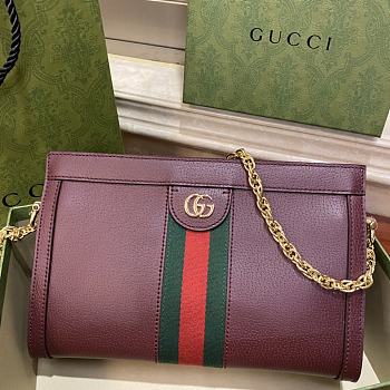 Gucci Ophidia GG Small Shoulder Bag Burgundy Leather 503877 size 26x17.5x8 cm
