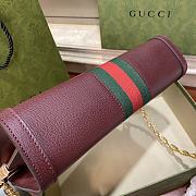 Gucci Ophidia GG Small Shoulder Bag Burgundy Leather 503877 size 26x17.5x8 cm - 5