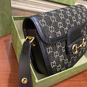 Gucci Horsebit 1955 Shoulder Bag Black/Ivory GG Supreme 602204 - 4